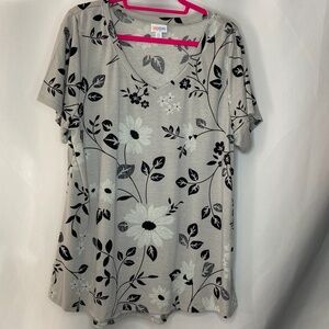 Gray Floral Classic Tunic,  2XL, NWT